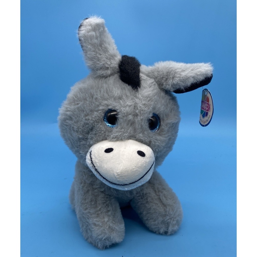 NWT NANCO Belly Buddies Plush Sitting Donkey Smiling Stuffed Animal Toy Plush 8"
